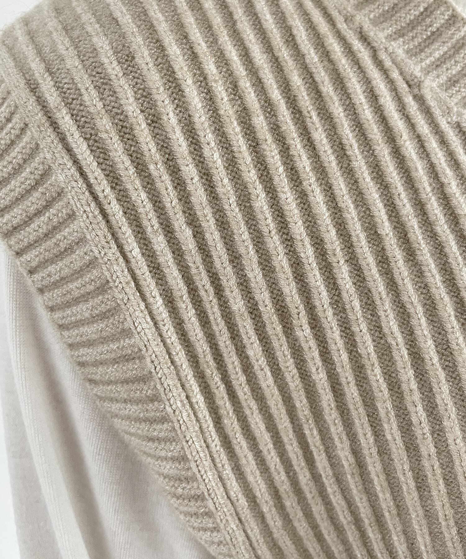 STYLE DELI「ストライプ編みVネックベスト」|ベスト・ジレ|