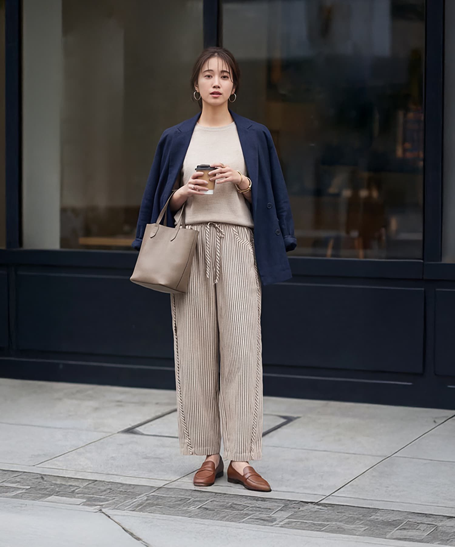 STYLE DELI「【DELI by】ストライプ柄コットン質感イージーパンツ」|その他|