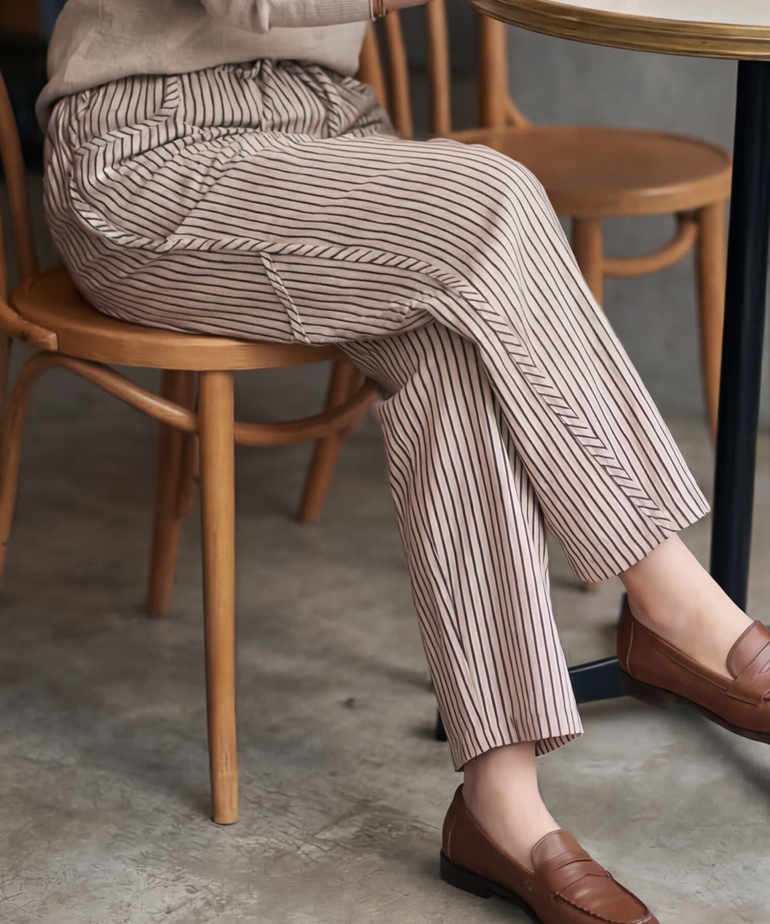 STYLE DELI「【DELI by】ストライプ柄コットン質感イージーパンツ」|その他|