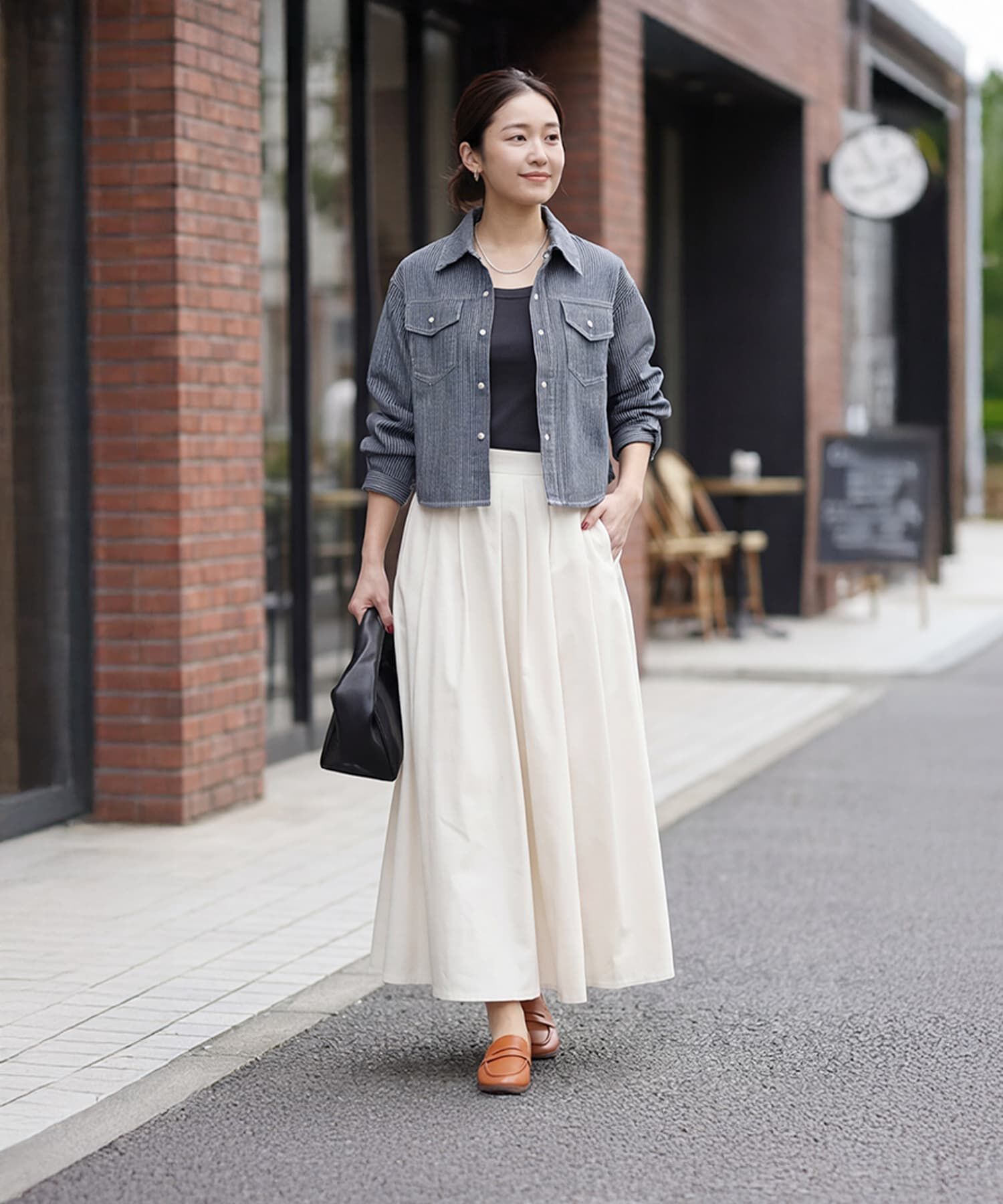 STYLE DELI「ヒッコリーストライプ柄シャツジャケット」|シャツ・ブラウス|