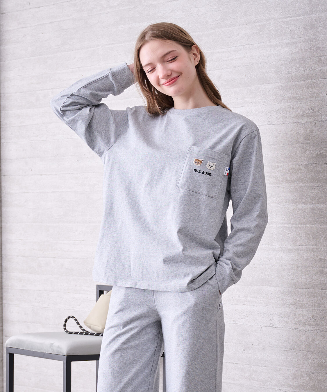 PAUL&JOE「ヌネット＆ジプシーワッペン　コットンロングTシャツ」|ルームウェア|