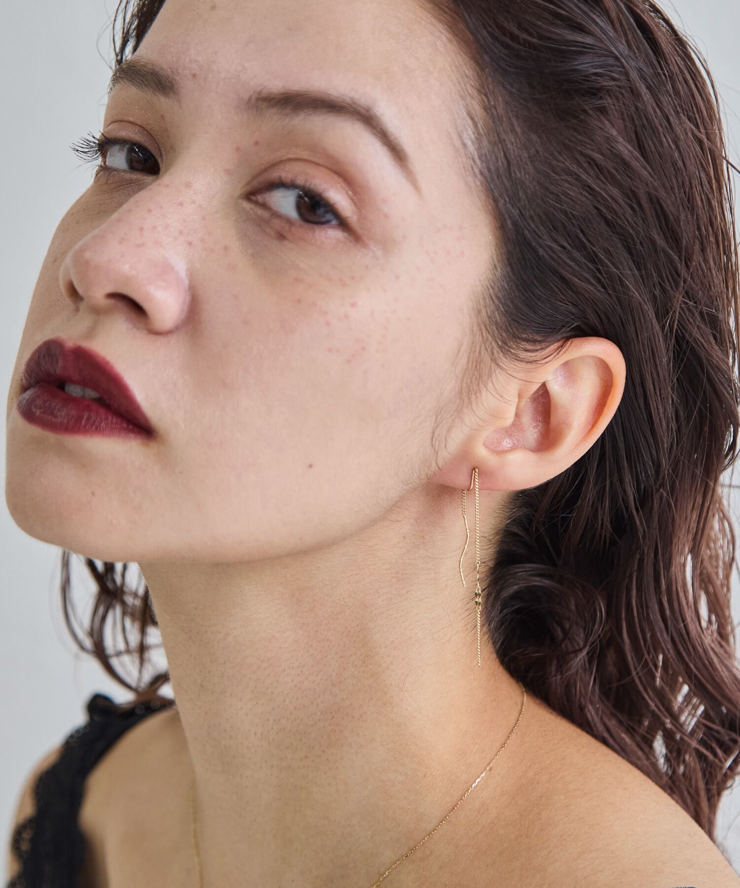 JUPITER「【K10】ダブルチェーンイヤリング」|イヤリング|