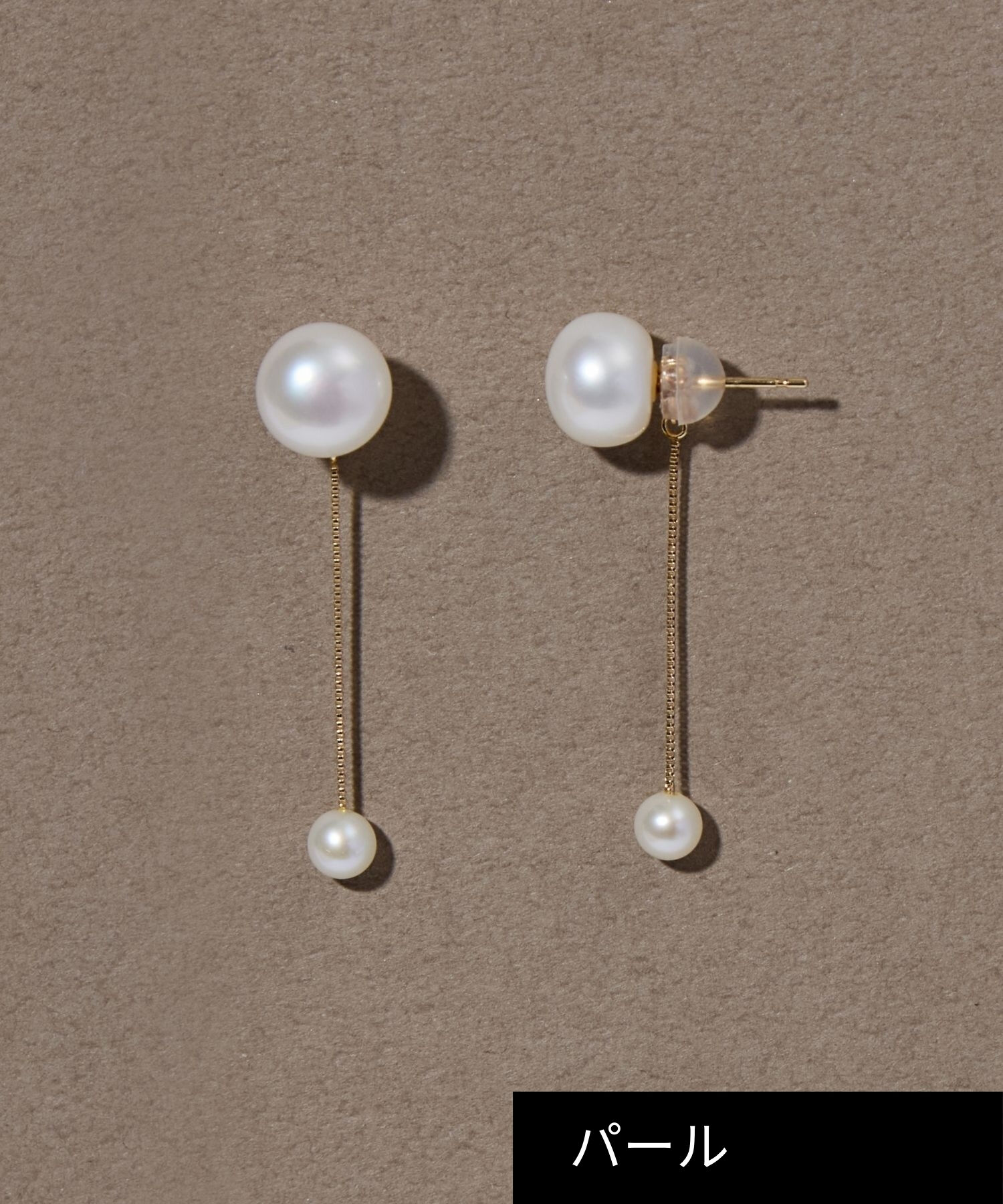 JUPITER「【K10】ダブル淡水パールピアス」|ピアス|ゴールド