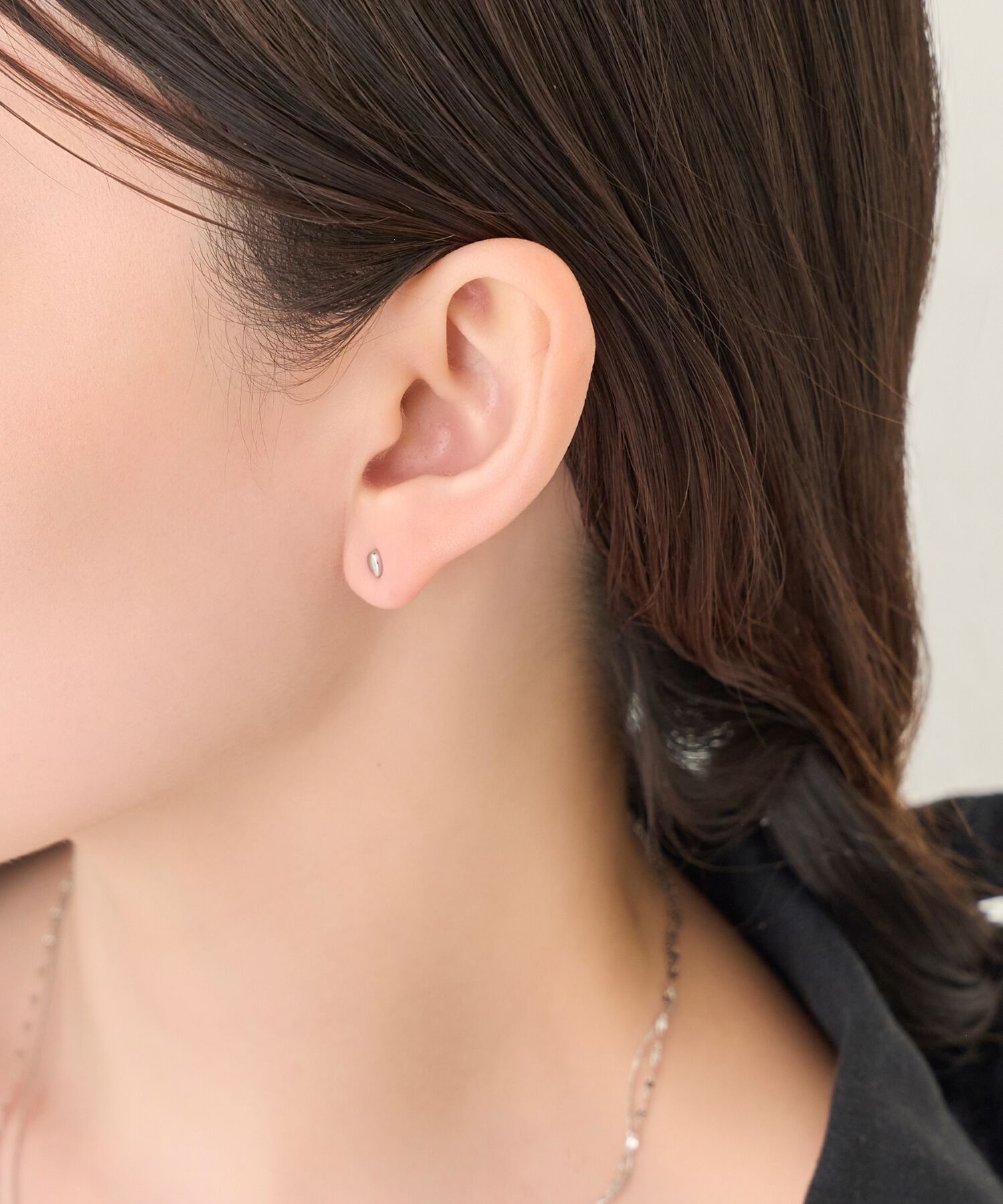 Phoebe「【金属アレルギー対応】メタルビーンズピアス　シルバー/サージカルステンレス」|ピアス|