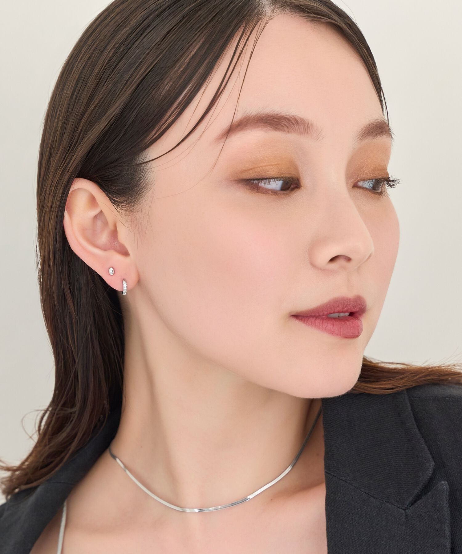 Phoebe「【金属アレルギー対応】メタルビーンズピアス　シルバー/サージカルステンレス」|ピアス|