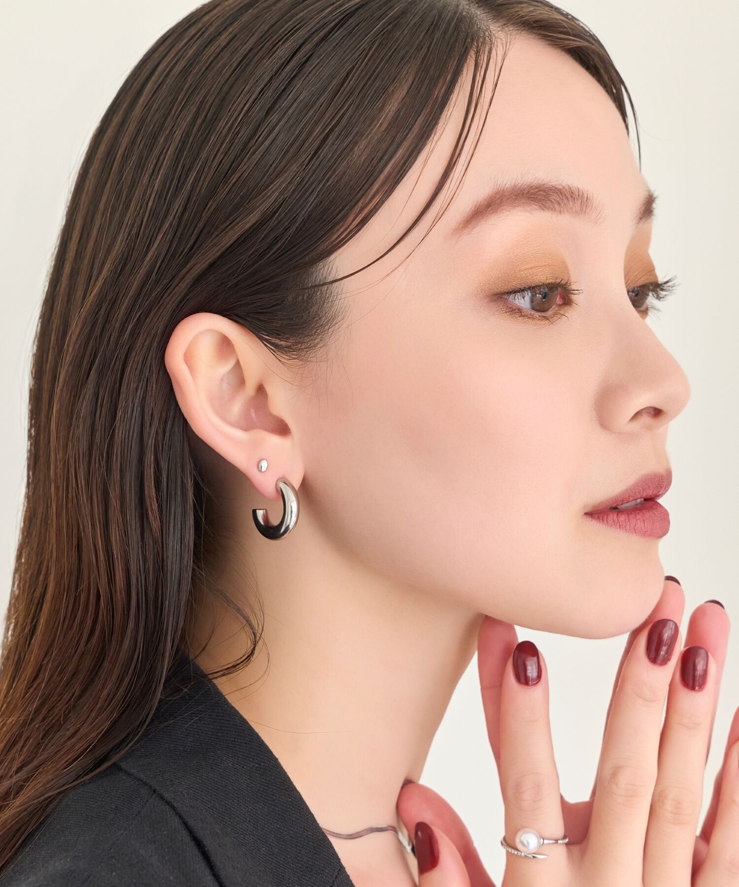 Phoebe「【金属アレルギー対応】メタルビーンズピアス　シルバー/サージカルステンレス」|ピアス|