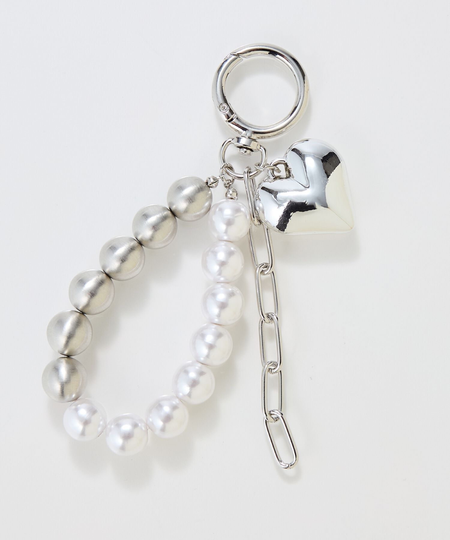 Phoebe「ハートメタルボールバッグチャーム　シルバー」|チャーム・キーホルダー|