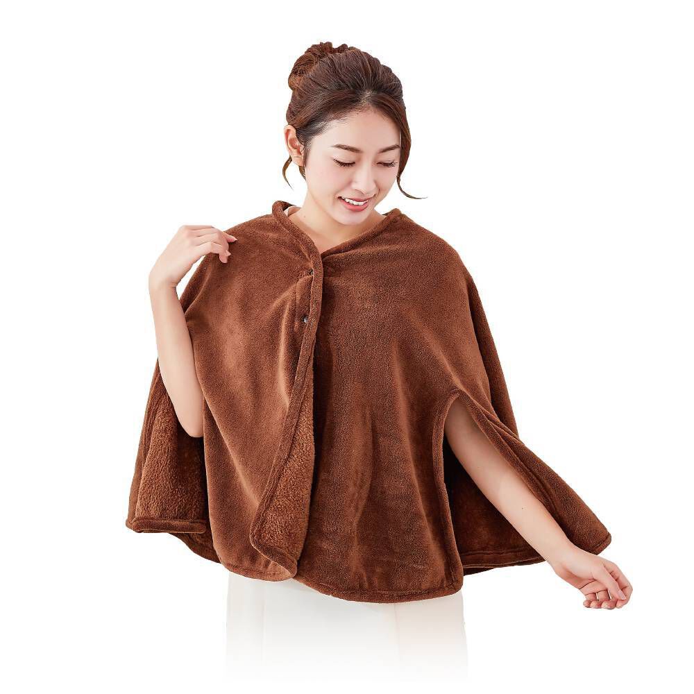 BACKYARD FAMILY「ポンチョ ルームウェア 通販 CKL ホイップタッチポンチョ 83cm ガウン ショートガウン」|ルームウェア|ブラウン1