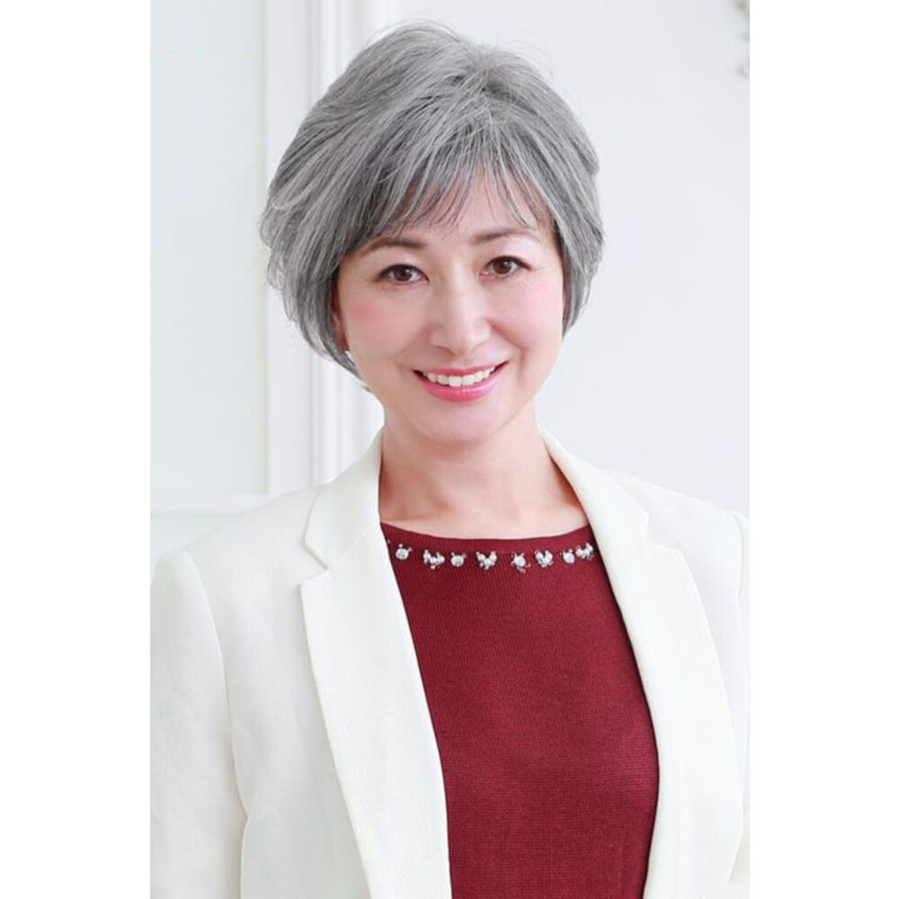 BACKYARD FAMILY「プリシラ ウィッグ フルウィッグ 通販 ショート 自然 ボブ 黒髪 大人 コスプレ かつら 着物」|ヘアスタイリング|グレー1