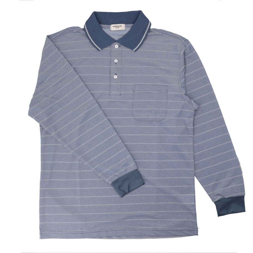 BACKYARD FAMILY「ポロシャツ メンズ 長袖 通販 長袖ポロシャツ カジュアル シンプル 吸汗速乾 男性 通気性 紳士」|その他|ブルー3