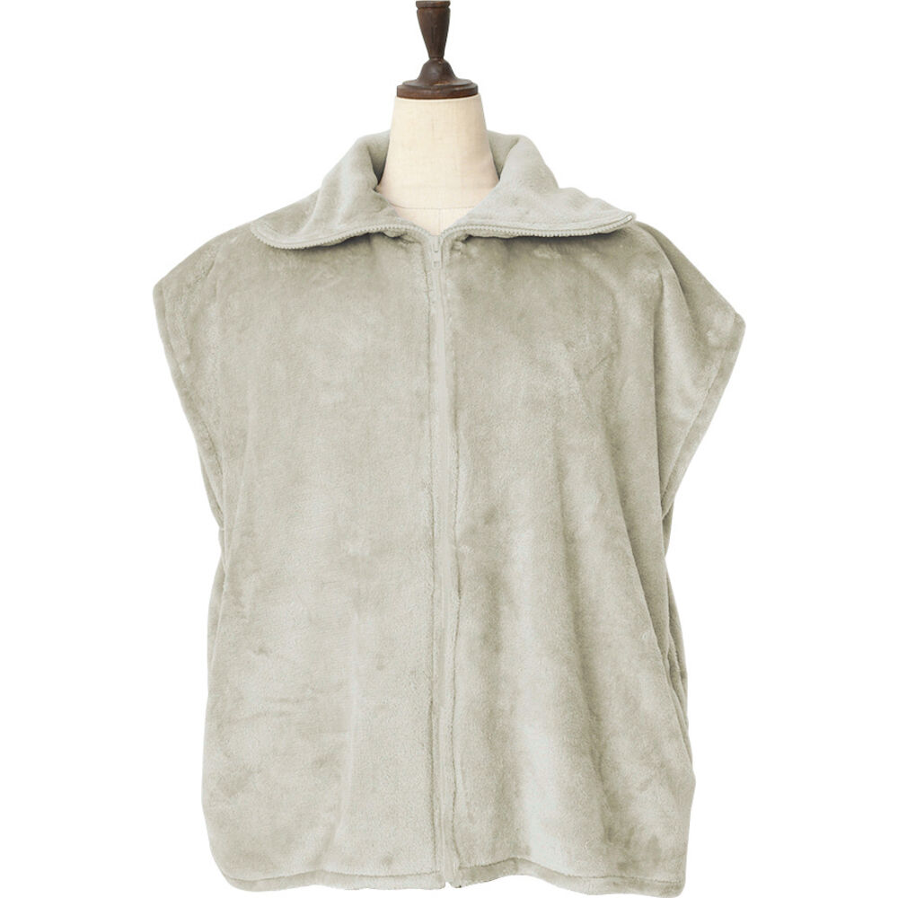 BACKYARD FAMILY「ルームウェア ベスト 通販 WARMY ジレ 着るブランケット 現代百貨 A702 レディース」|ルームウェア|ベージュ1
