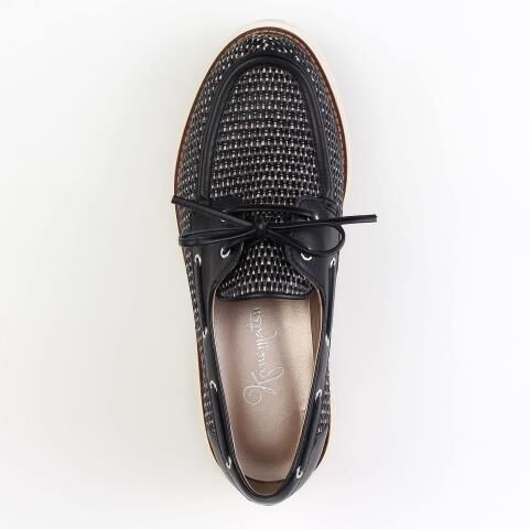 銀座かねまつ「【本革】【Eウィズ】厚底ボートシューズ」|デッキシューズ|