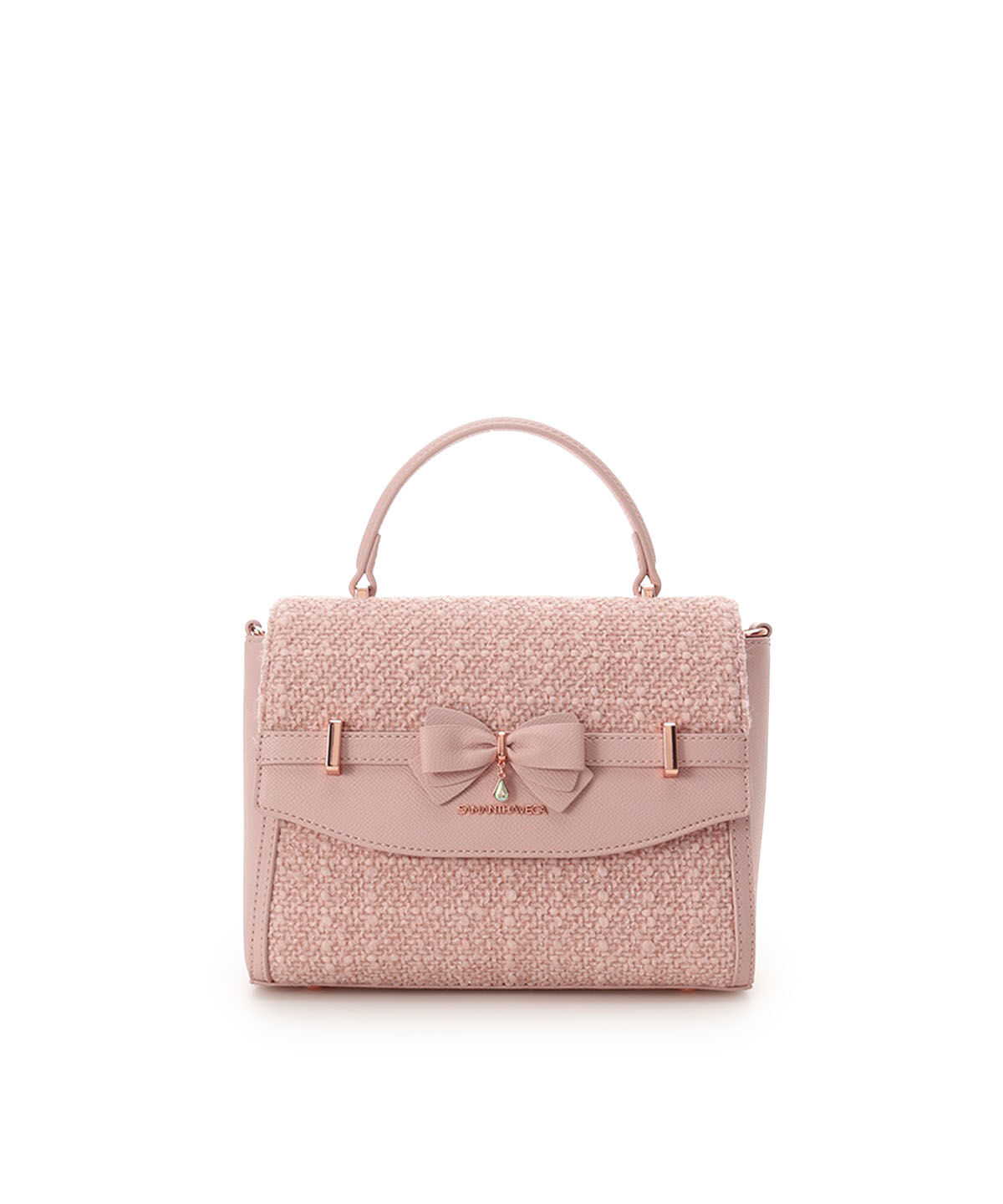 Samantha Vega「ラメツイードアクセントリボンショルダーバッグ」|ショルダー・メッセンジャー|ピンク