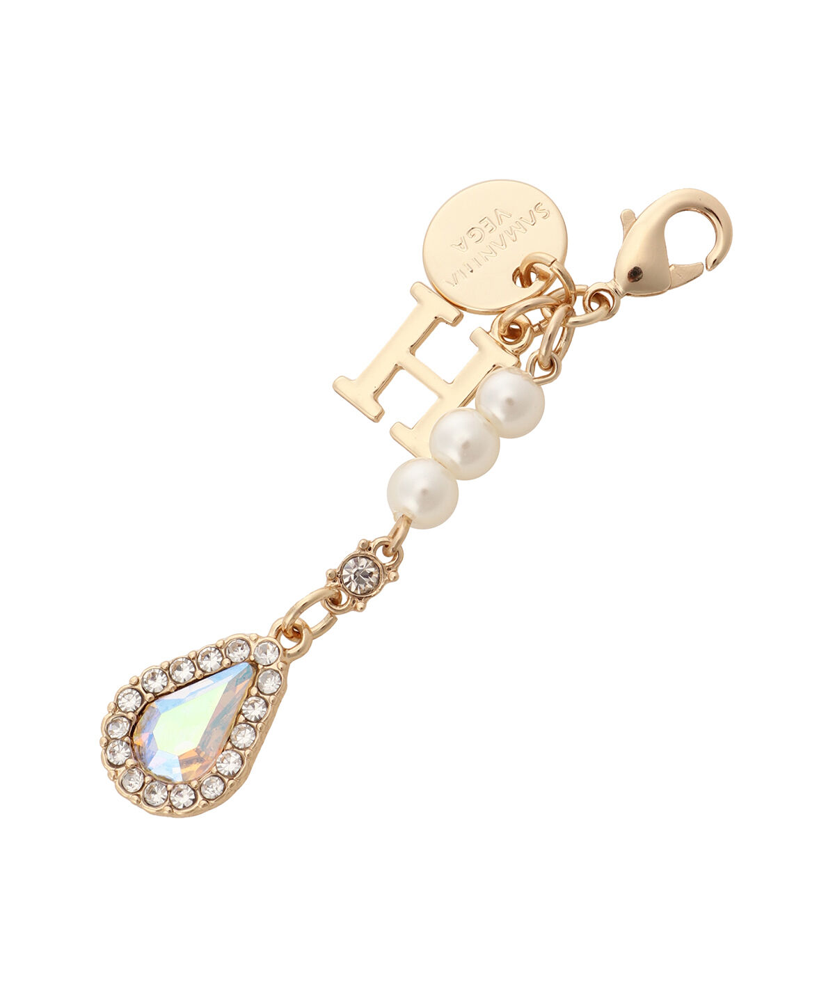 Samantha Vega「ドロップビジューイニシャルチャームH」|チャーム・キーホルダー|ゴールド