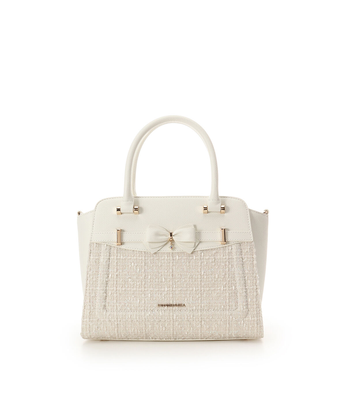 Samantha Vega「新色ツイードアクセントリボンハンドバッグ」|ハンドバッグ|ホワイト