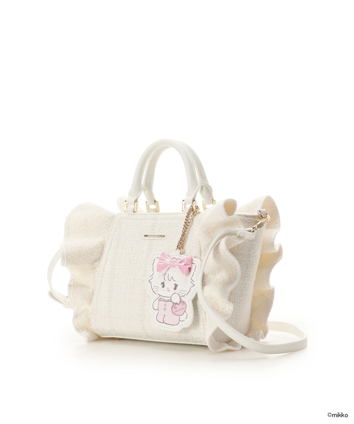 Samantha Vega「Lil ala mode&times;SAMANTHAVEGAコレクション ツイードフリルハンドバッグ」|ハンドバッグ|