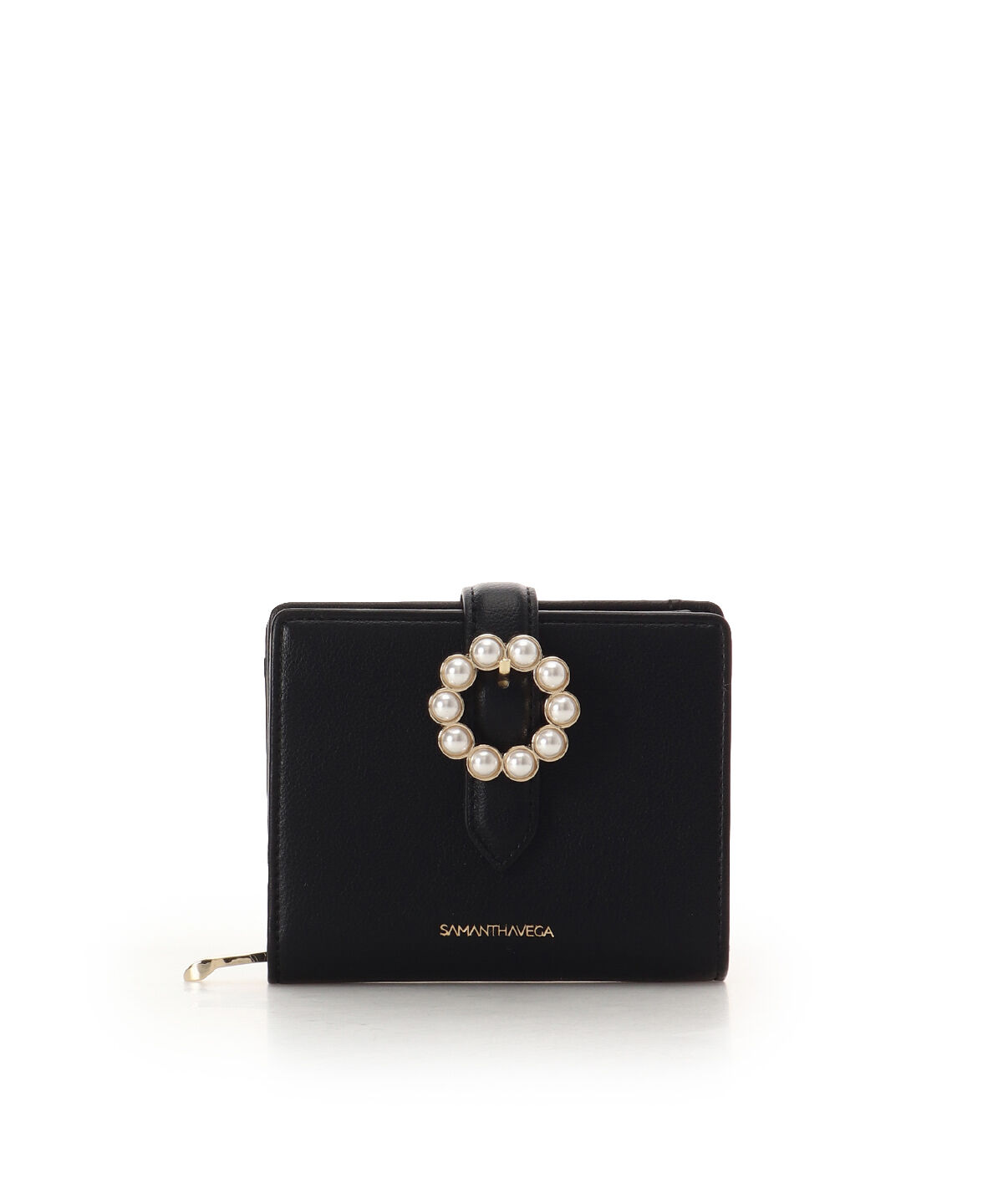 Samantha Vega「サークルパール折財布」|財布|ブラック