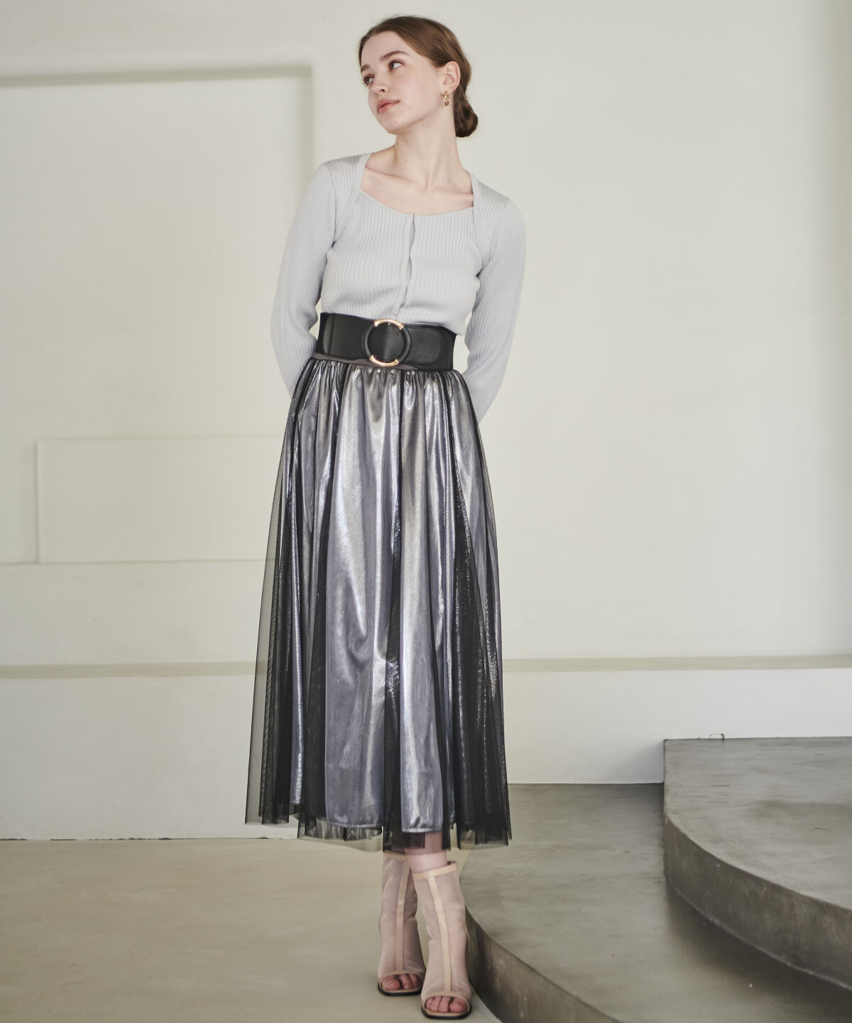 アンドクチュール「フロントホックビスチェライクプルオーバー」|ニット・セーター|