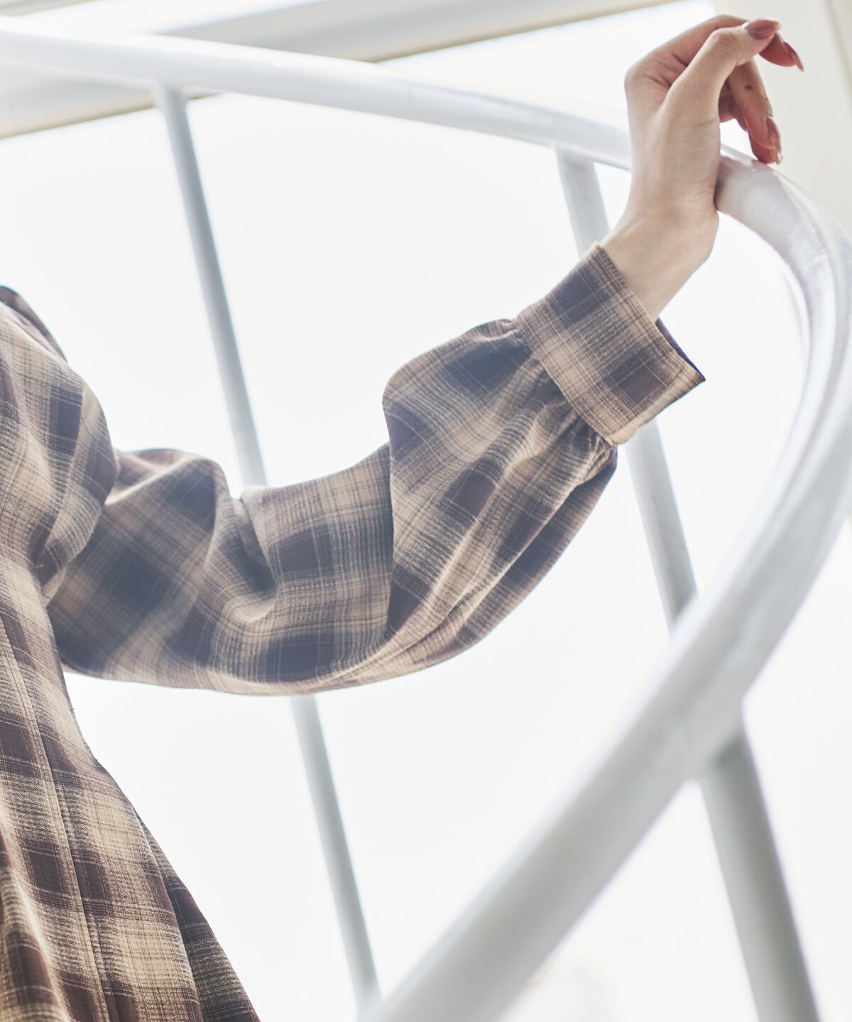 アンドクチュール「チェックウエストタックワンピース」|ワンピース|