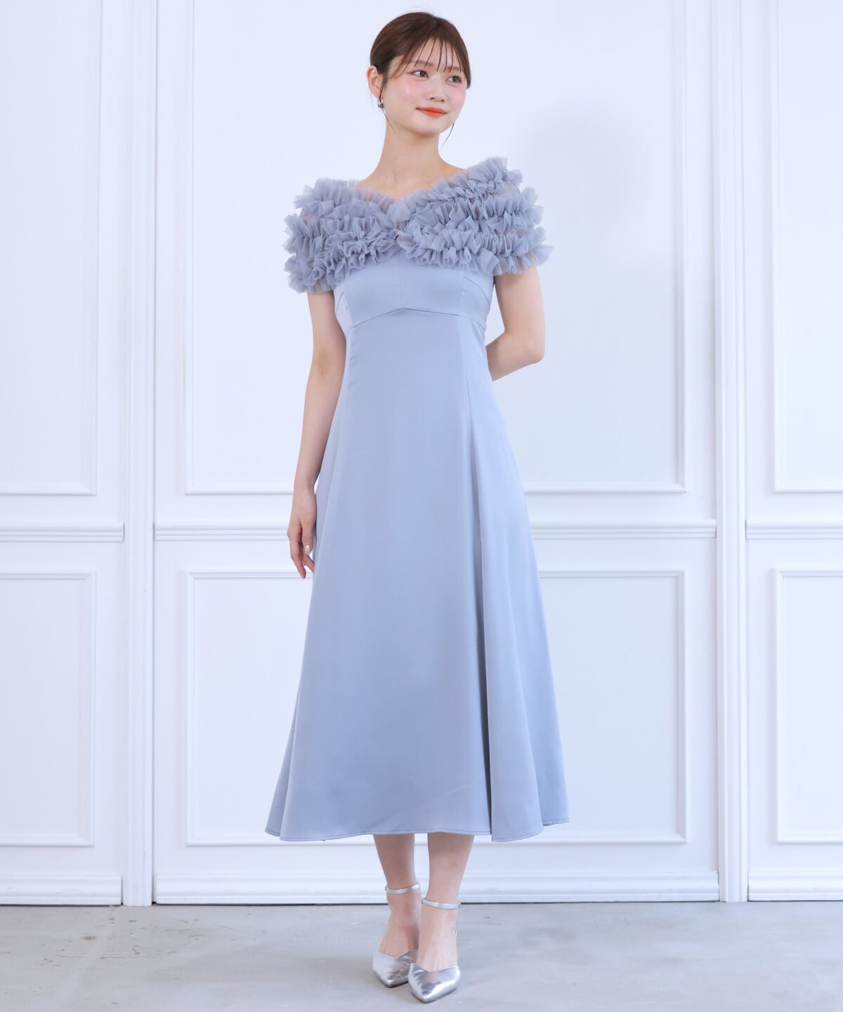 アンドクチュール「チュールケープセットドレス」|ドレス|