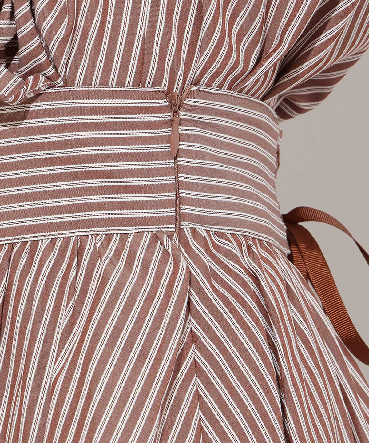 アンドクチュール「ストライプビジューティアードスカート」|フレア|