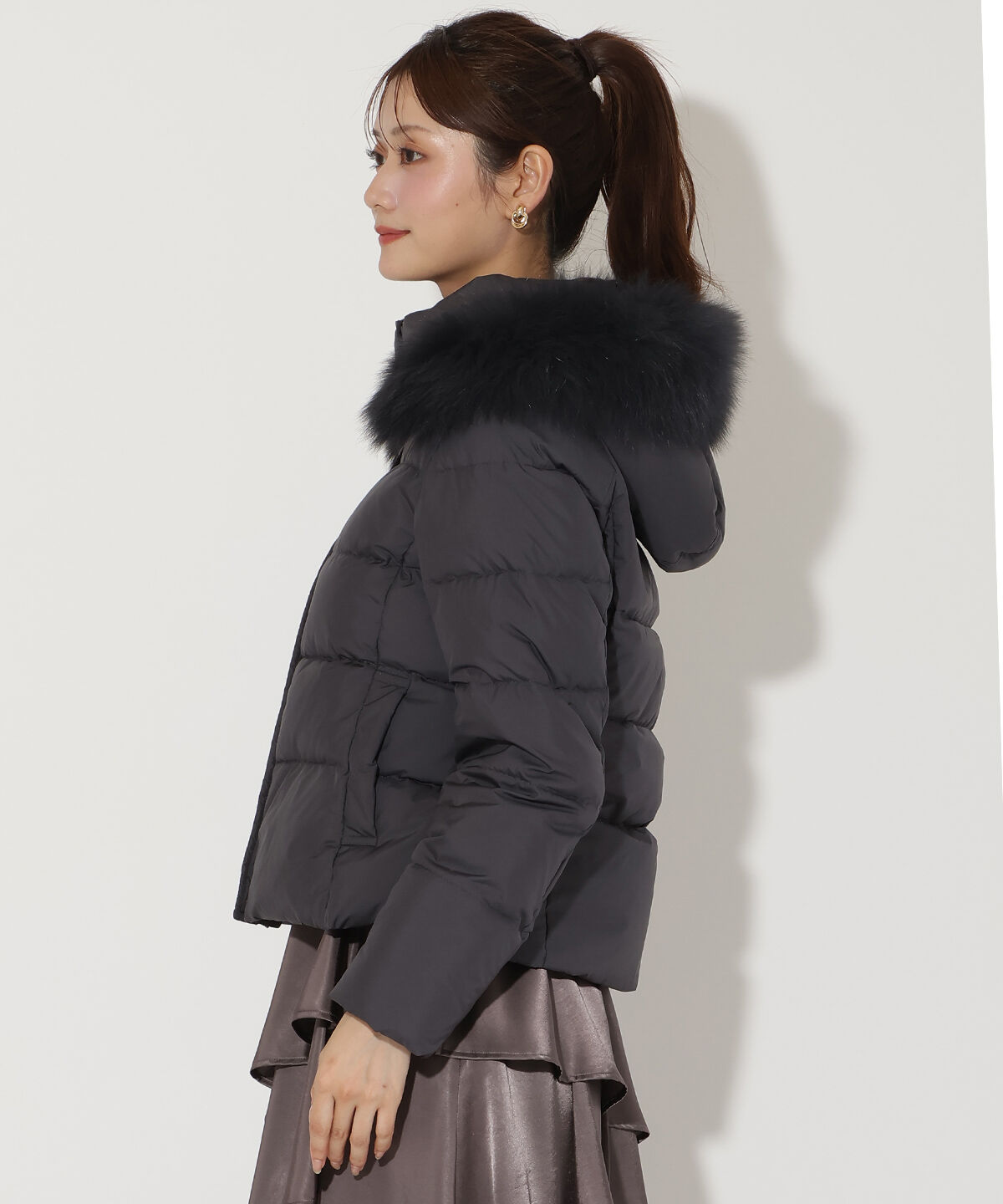 アンドクチュール「FOXファー付きプレミアムショートダウン」|ダウン|