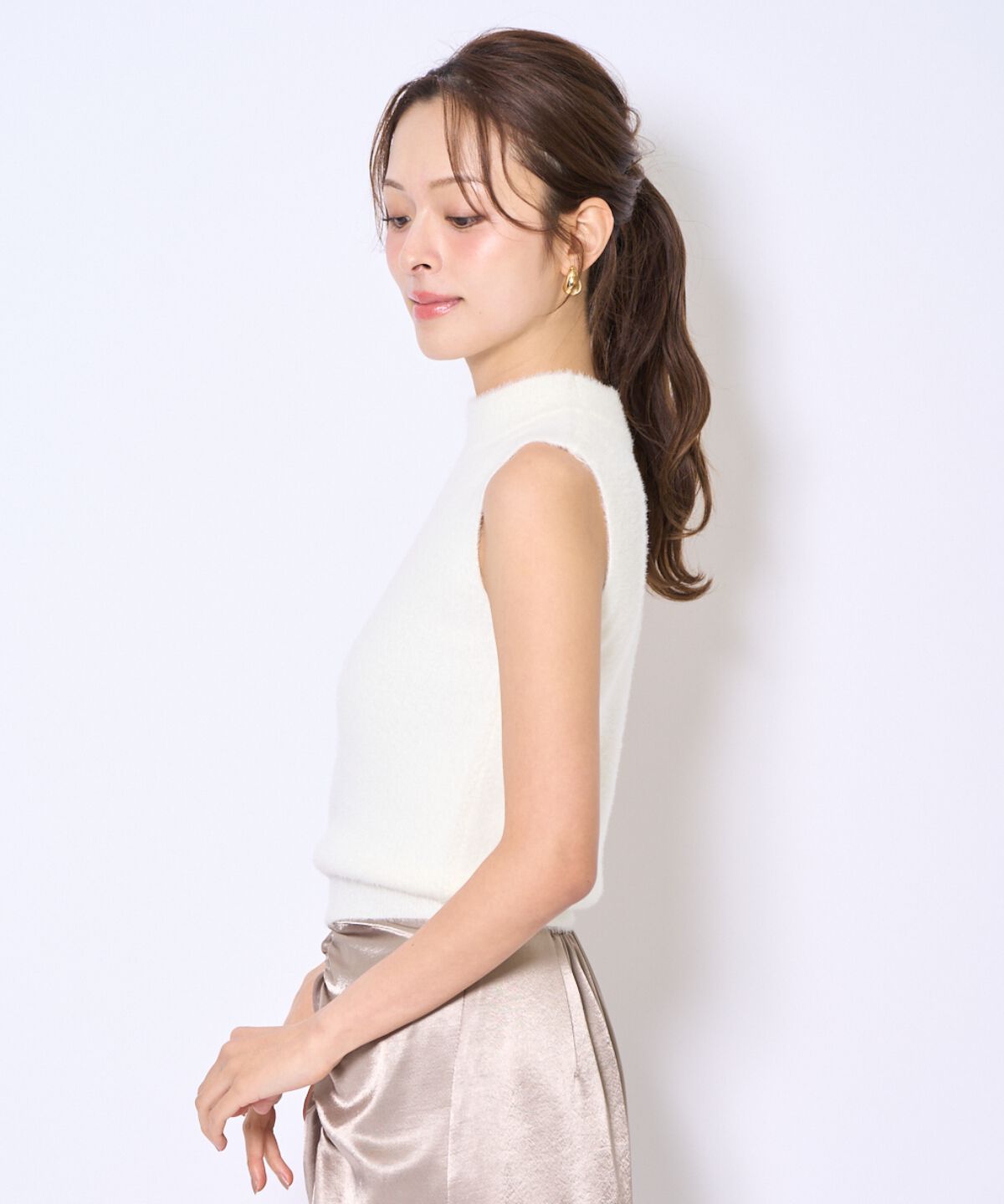 アンドクチュール「ラメフェザーニットアンサンブル」|カーディガン|