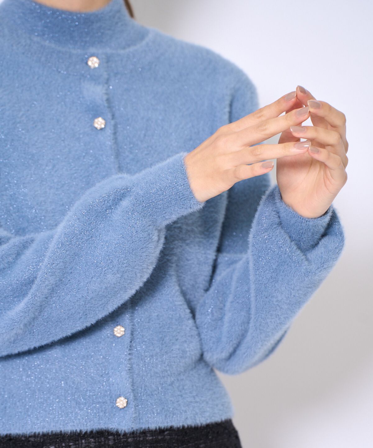 アンドクチュール「ラメフェザーニットアンサンブル」|カーディガン|