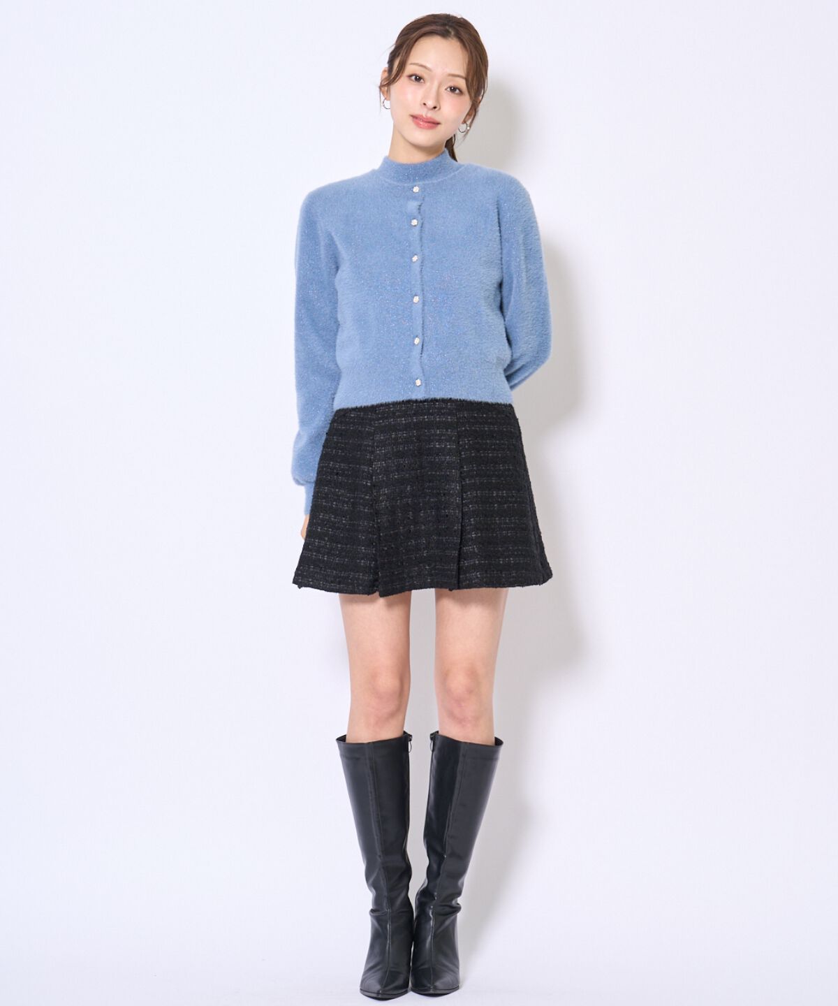 アンドクチュール「日本製ツイードミニスカート」|フレア|