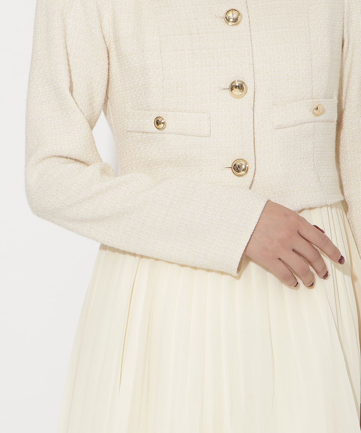 アンドクチュール「ツイードジャケットドッキングワンピース」|ワンピース|