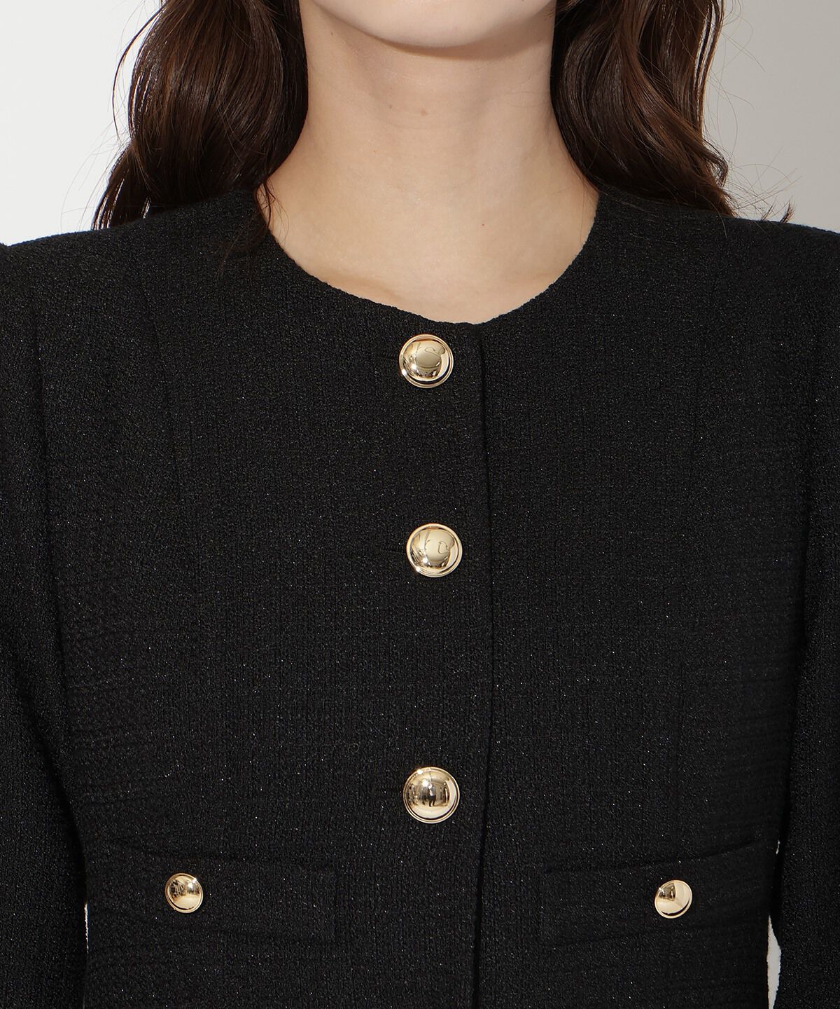 アンドクチュール「ツイードジャケットドッキングワンピース」|ワンピース|