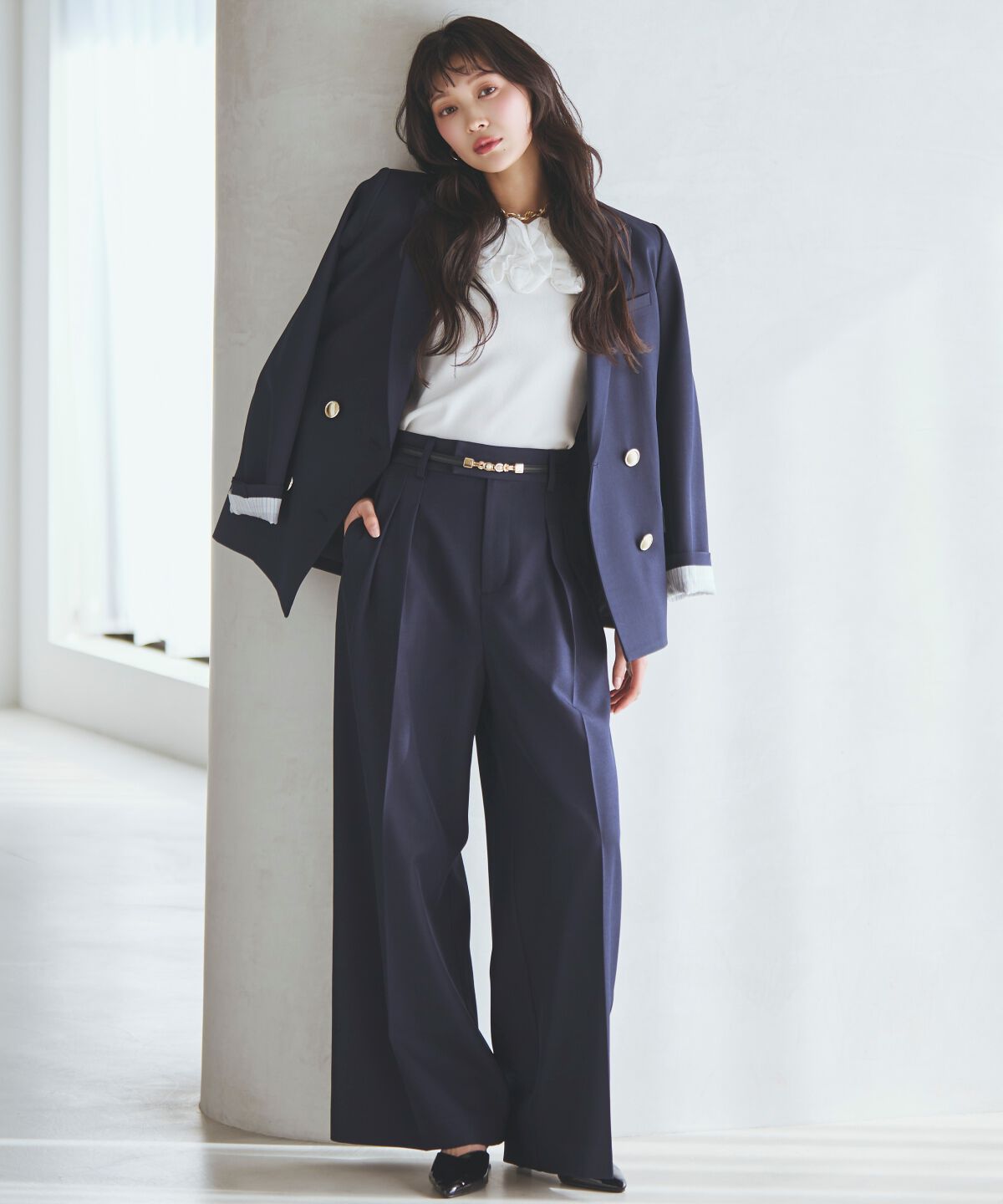 アンドクチュール「タックワイドパンツ」|その他|