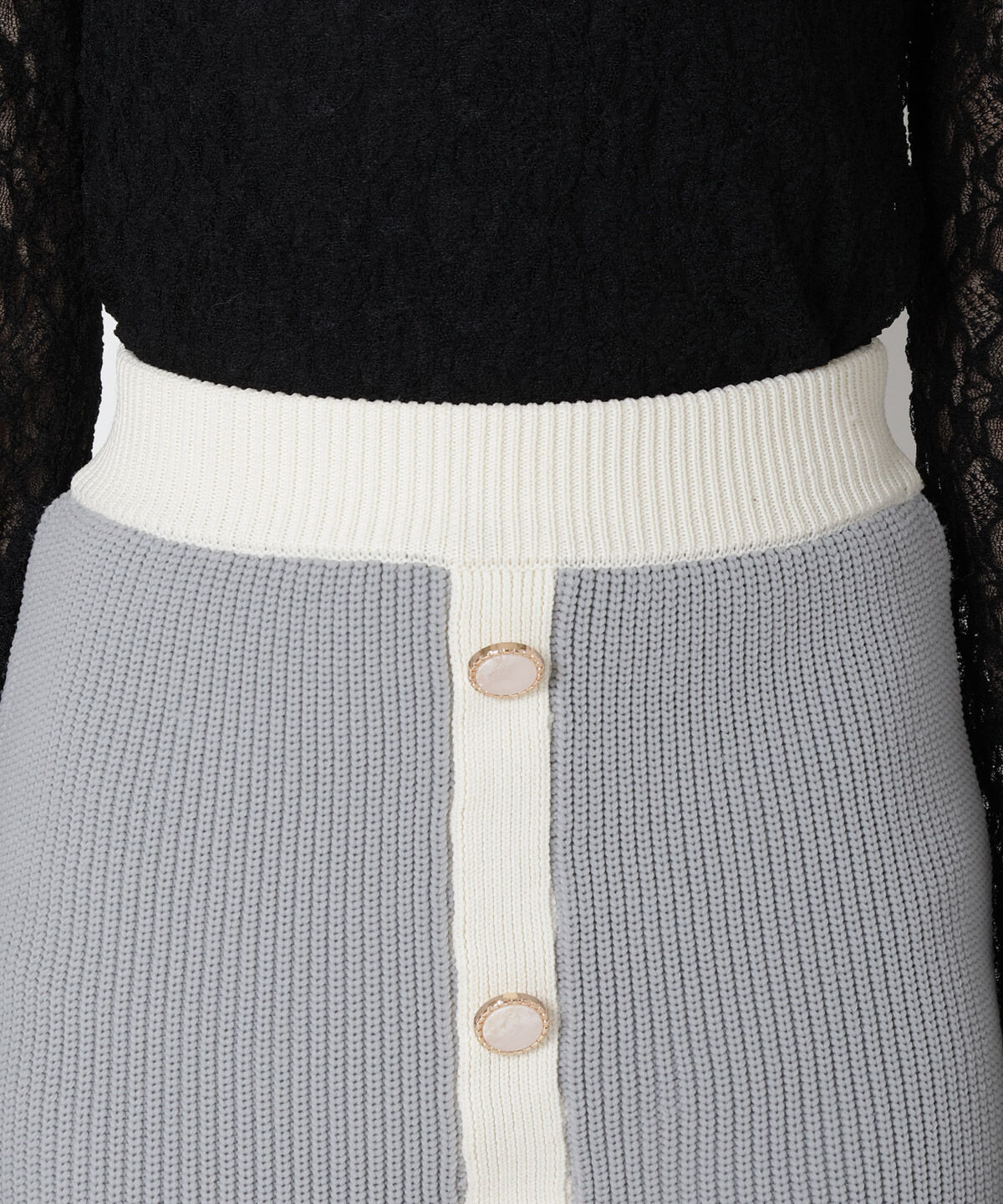 REDYAZEL「配色ニットミニスカート」|タイト|