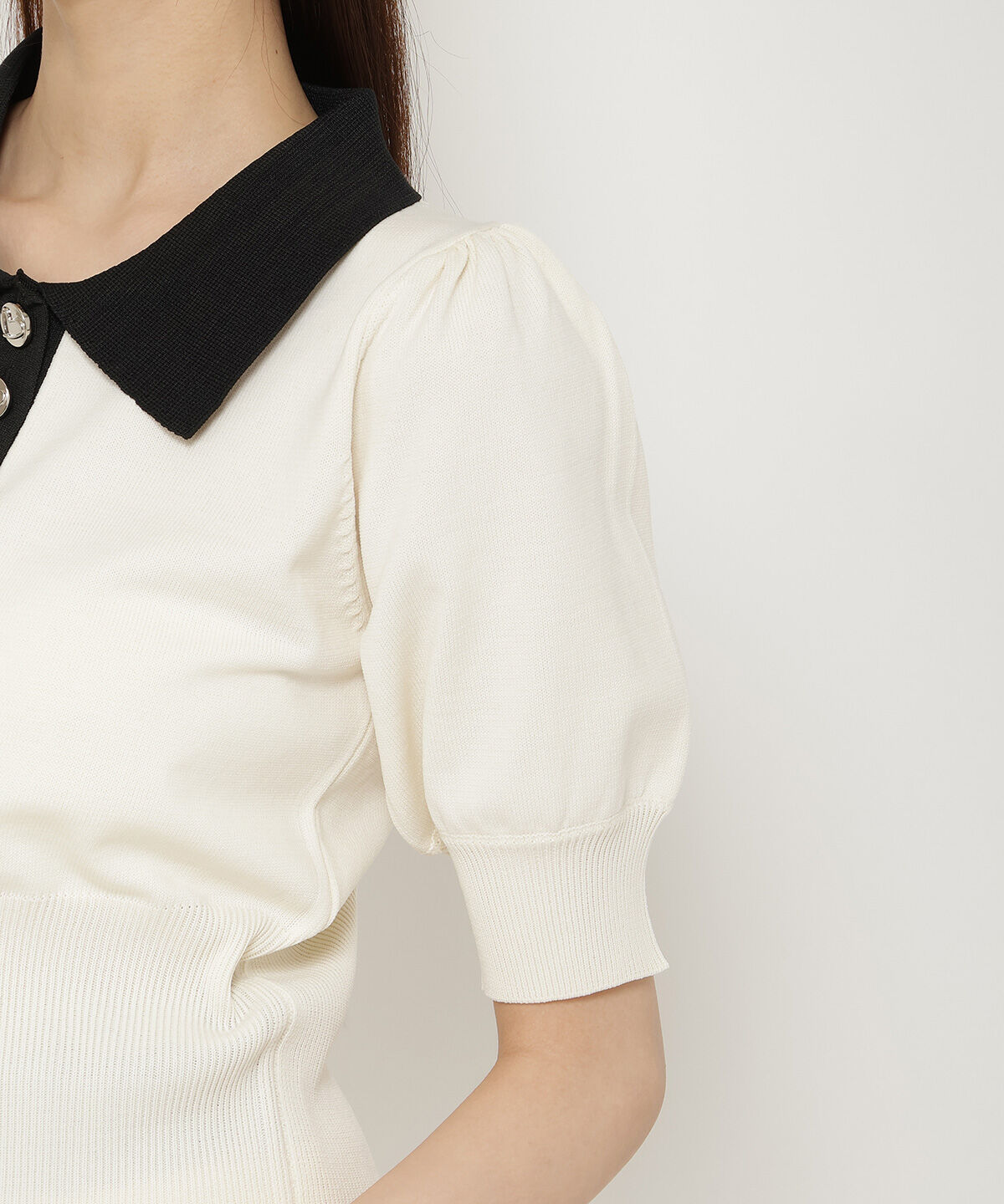 REDYAZEL「衿つきバイカラーニットトップス」|ニット・セーター|