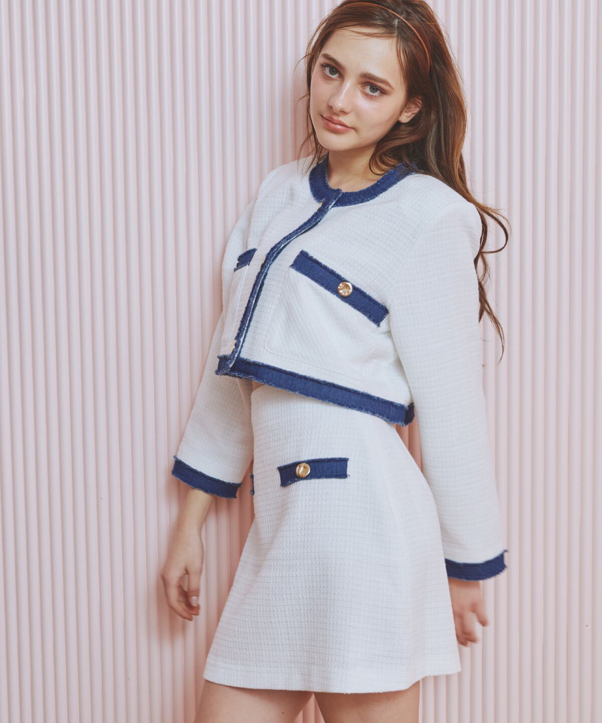 REDYAZEL「ファンシーツイードミニスカート」|台形|