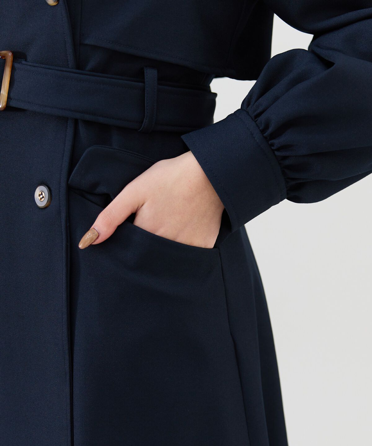 REDYAZEL「パフスリーブロングトレンチコート」|トレンチコート|