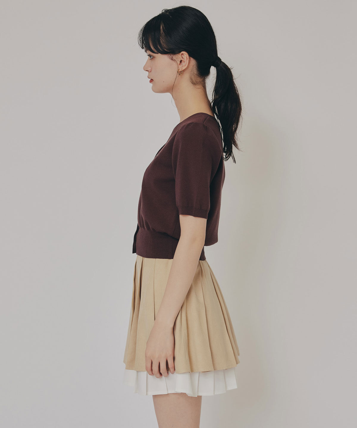 REDYAZEL「ロゴVネックショートスリーブカーディガン」|カーディガン|