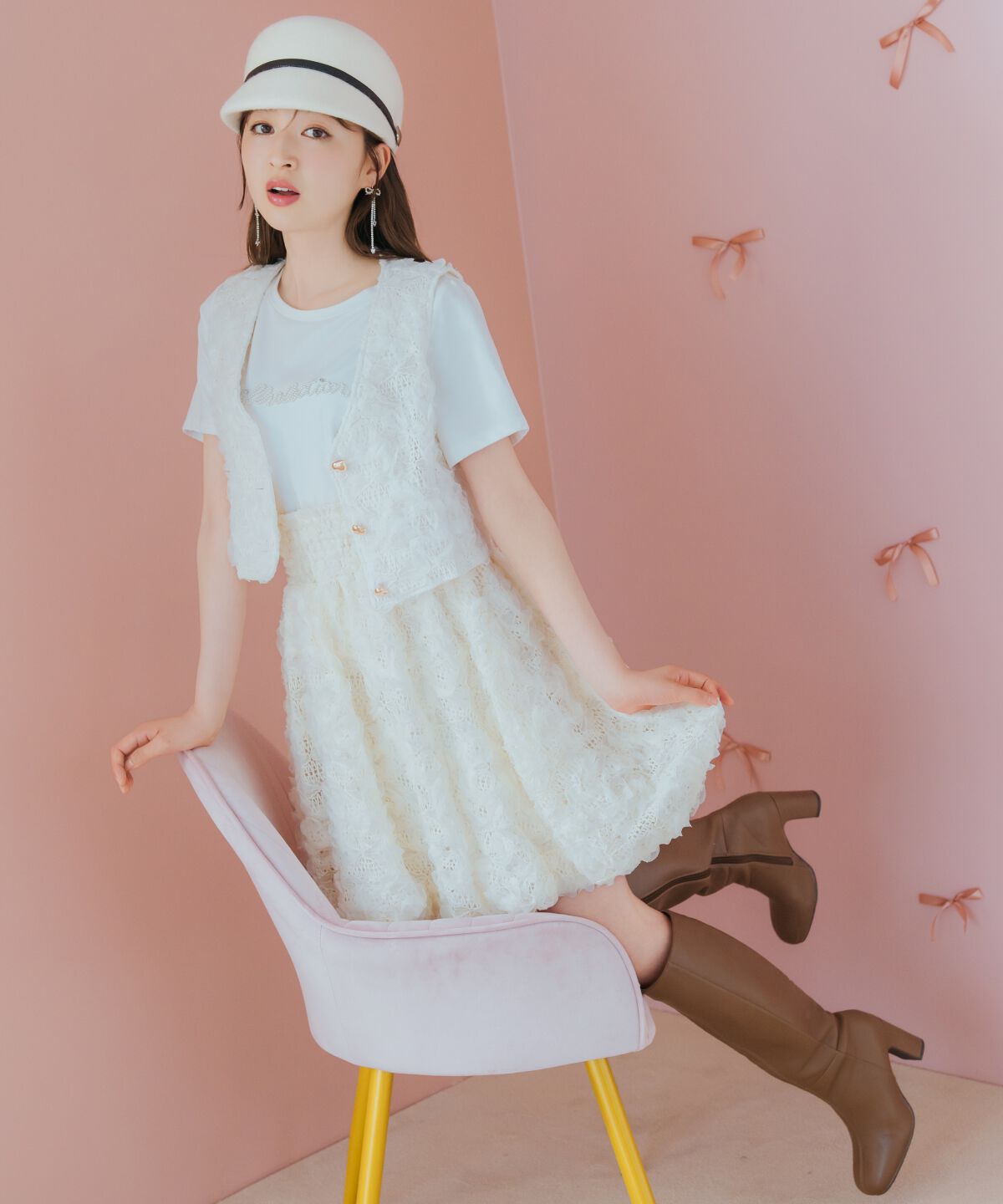 WILLSELECTION「レースバルーンスカート」|フレア|