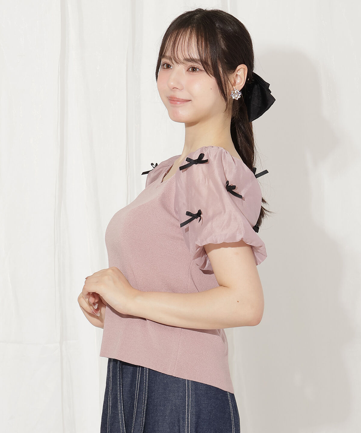 WILLSELECTION「ハートネックミニリボンニット」|ニット・セーター|