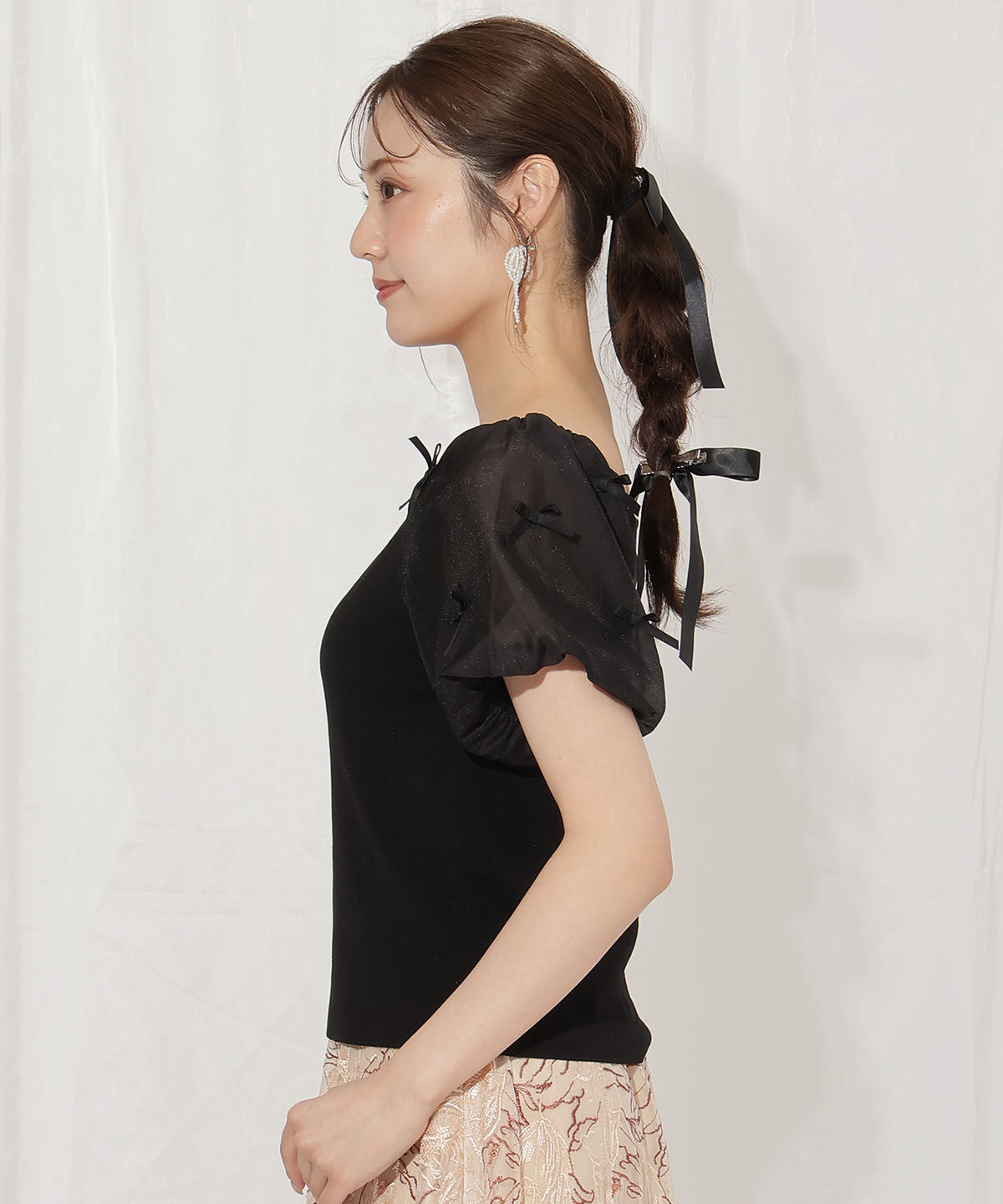 WILLSELECTION「ハートネックミニリボンニット」|ニット・セーター|