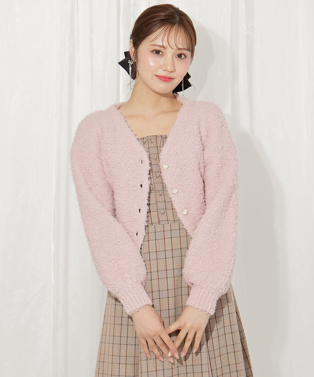 WILLSELECTION「テディヤーンニットカーディガン」|カーディガン|ピンク