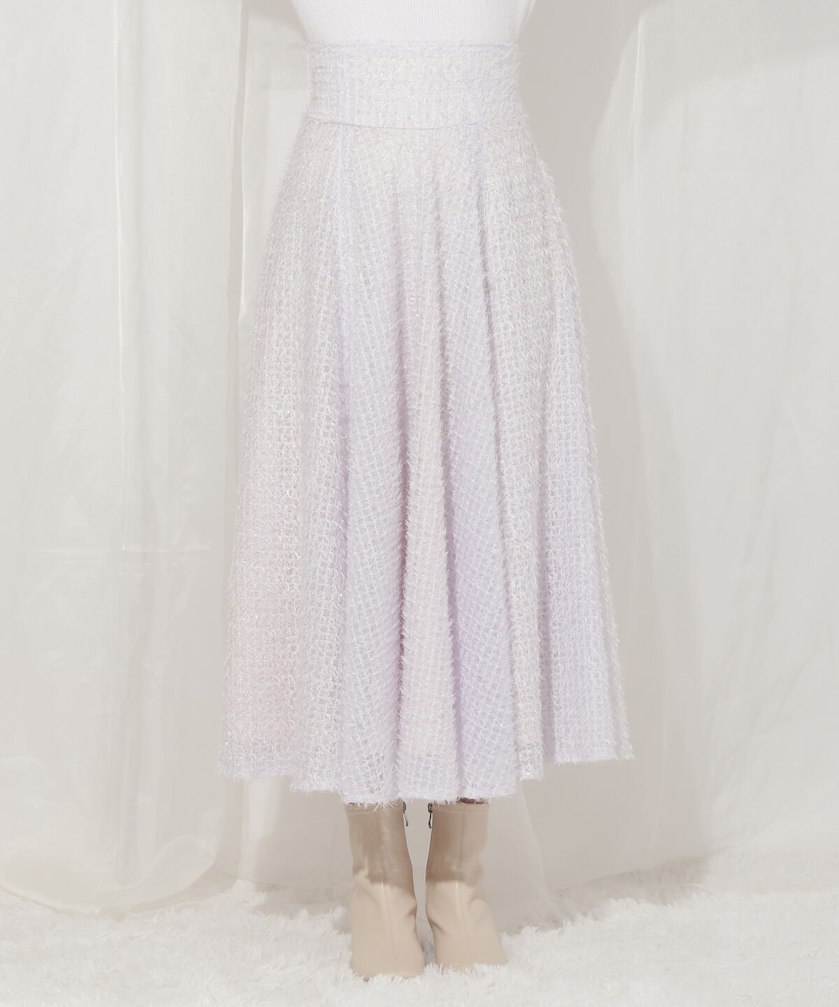 WILLSELECTION「フリンジチェックフレアスカート」|フレア|