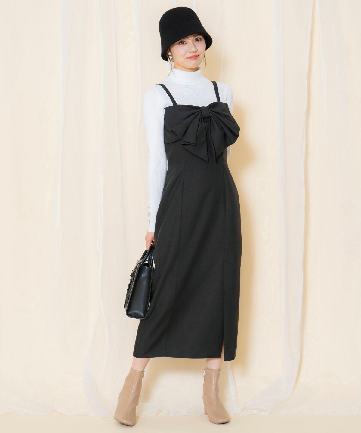 WILLSELECTION「ドレープリボンIラインワンピース」|ワンピース|