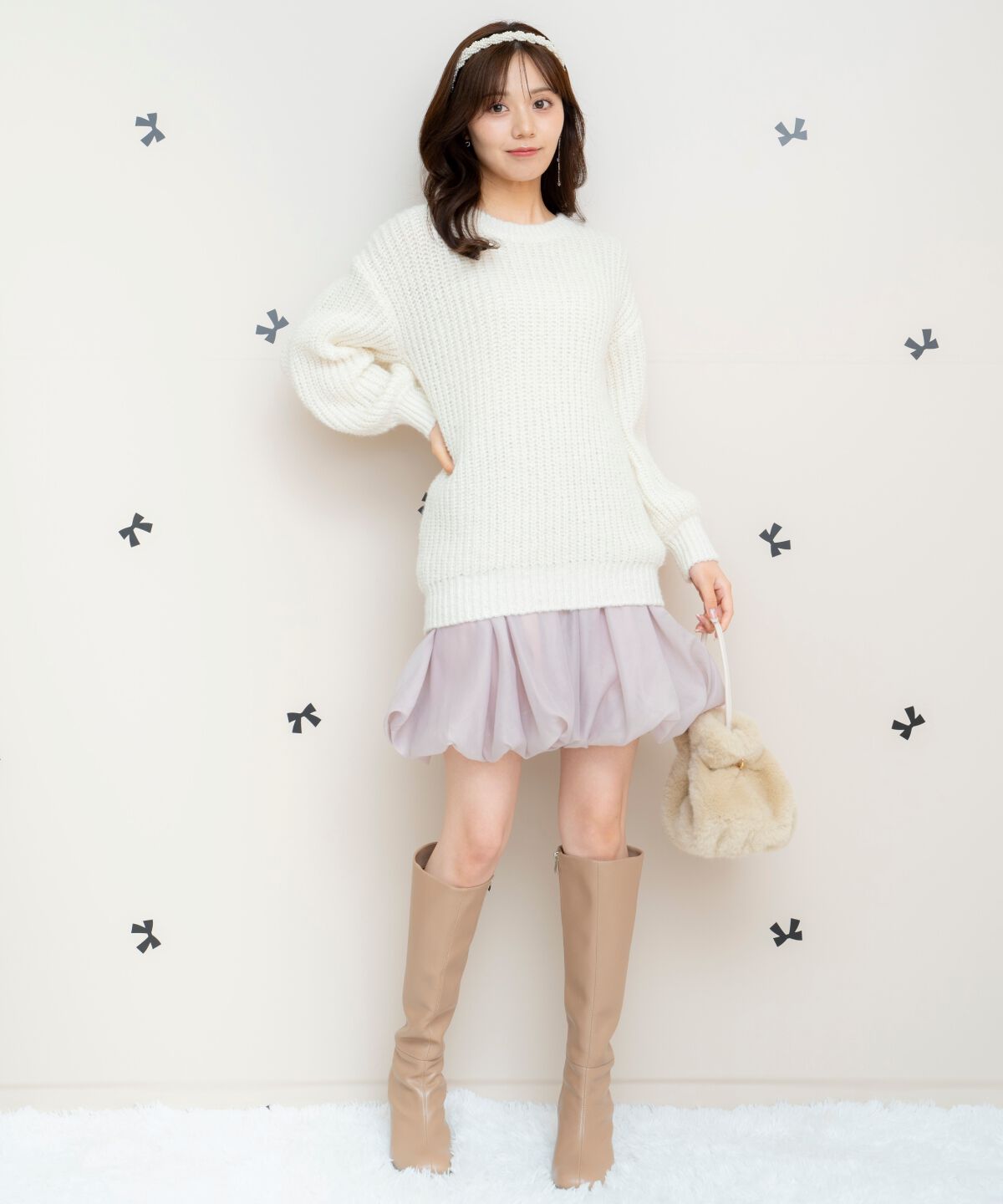 WILLSELECTION「ニットプルオーバー&times;バルーンスカートセット」|ワンピース|