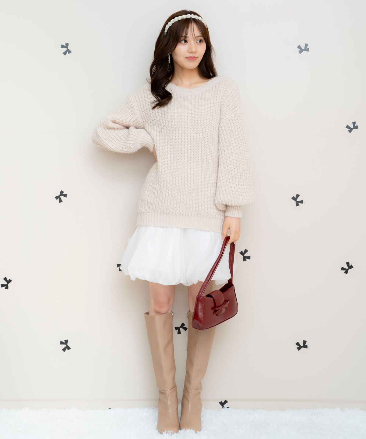 WILLSELECTION「ニットプルオーバー&times;バルーンスカートセット」|ワンピース|