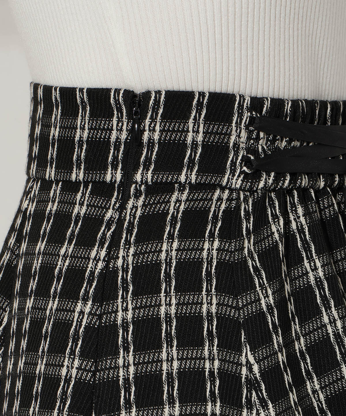 WILLSELECTION「フリンジチェック柄スカート」|フレア|