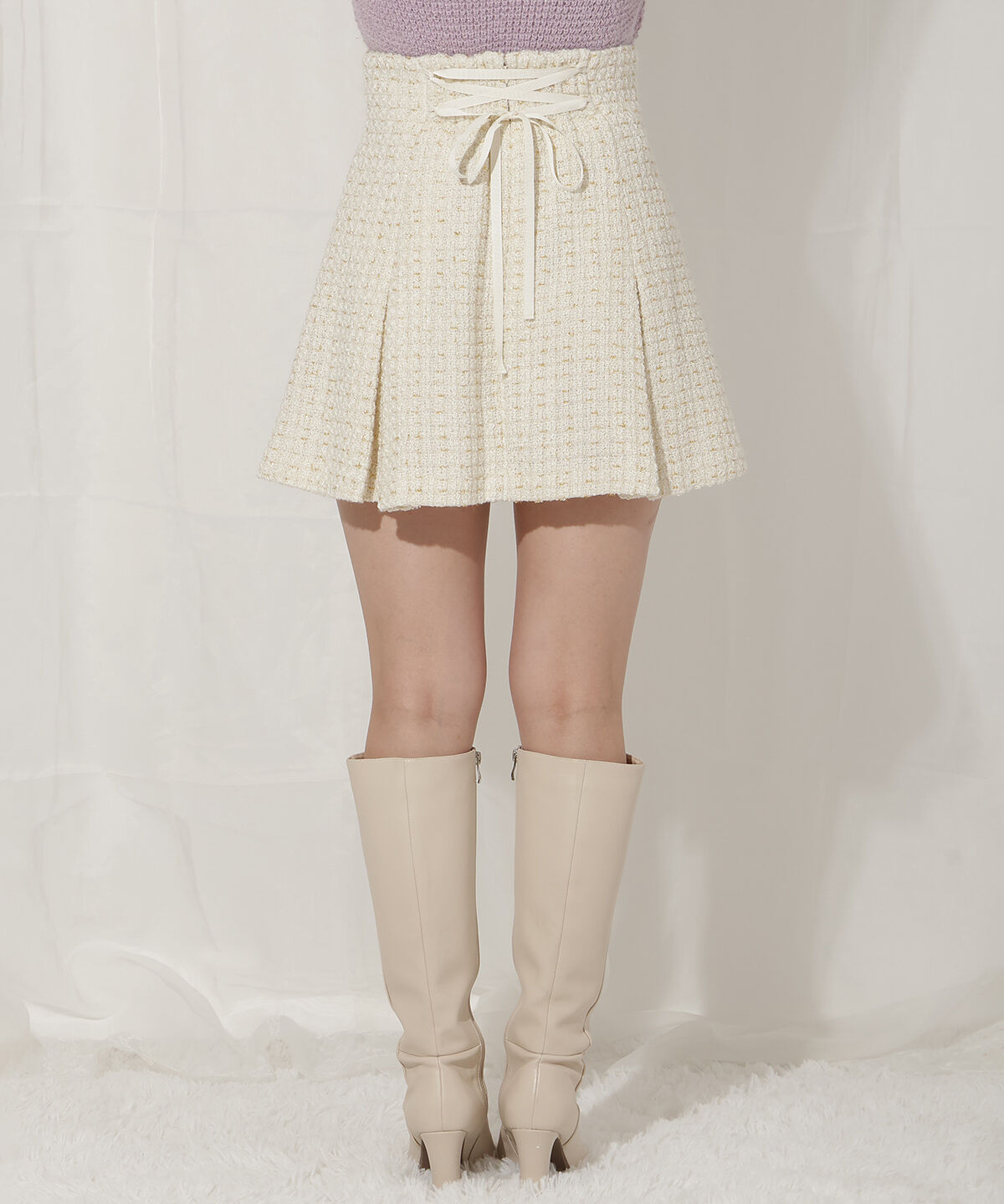 WILLSELECTION「ラメツイードミニスカート」|フレア|