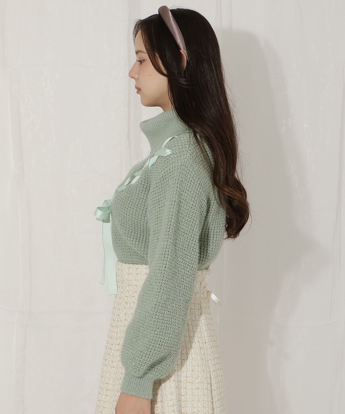 WILLSELECTION「レースアップタートルニット」|ニット・セーター|