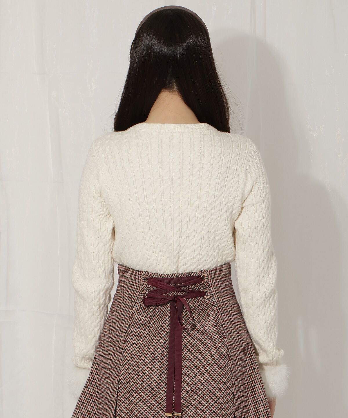 WILLSELECTION「ファーカフスケーブルカーディガン」|カーディガン|