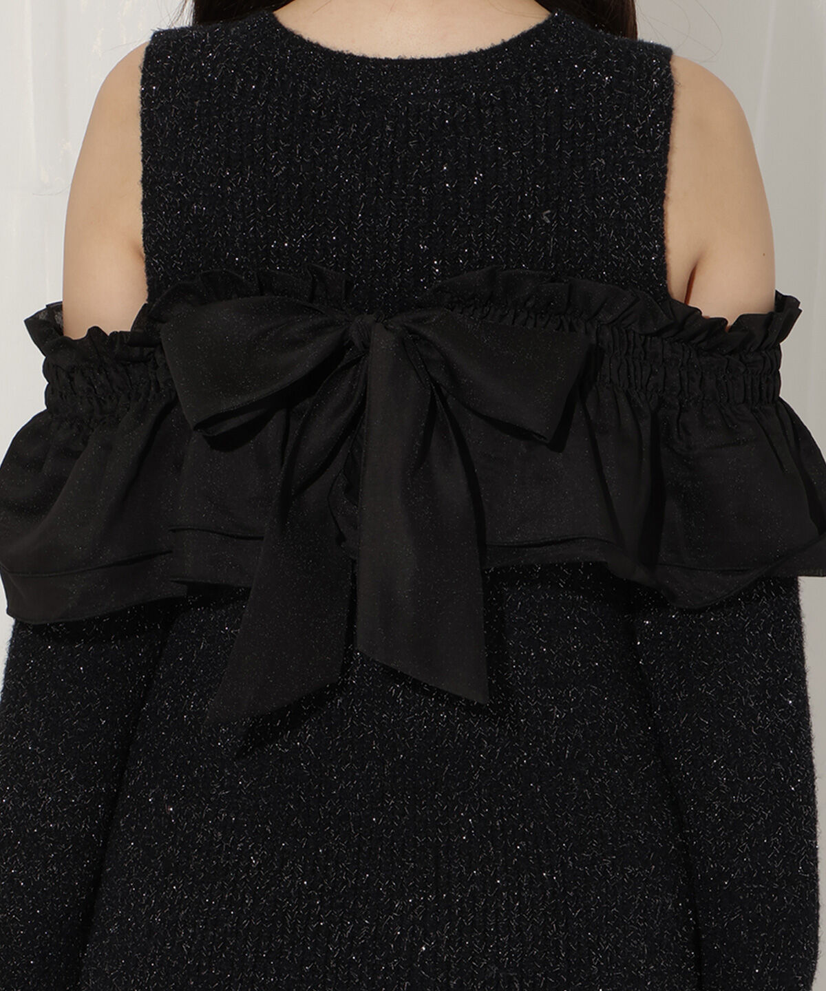 WILLSELECTION「バックリボンオフショルニットワンピース」|ワンピース|